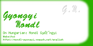 gyongyi mondl business card